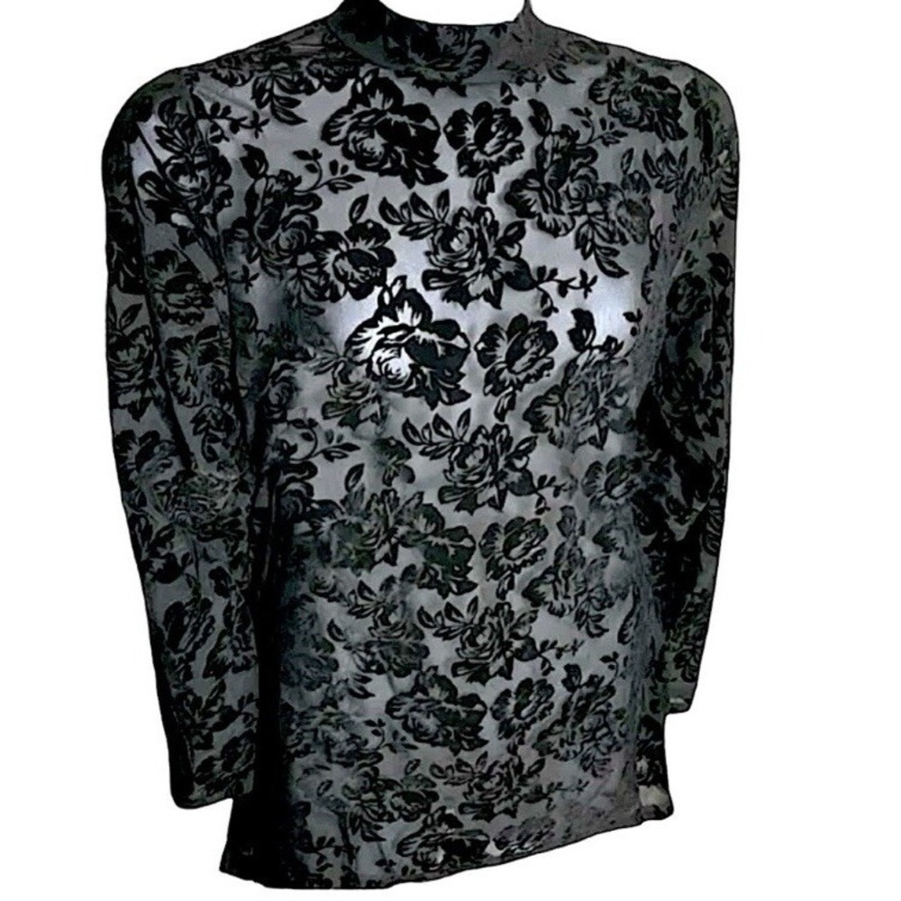 TORRID Flocked Mesh Mock‎ Neck Long Sleeve Top NWT Size 3X - Picture 9 of 10